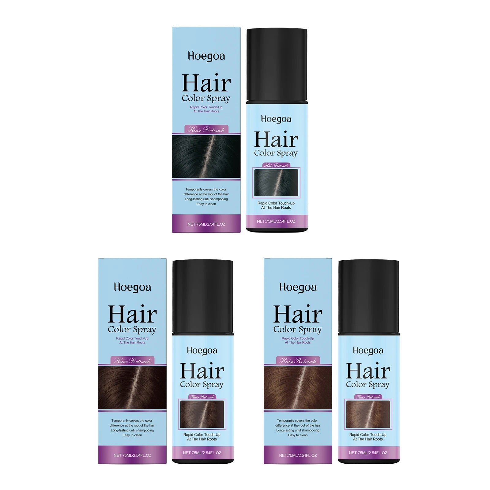 Temporary Hair Color Spray Quick Fix Hair Color Supplement Prevent Drying Cover White Hair Dye Products Hair Root Touch-Up Spray Qme 225ml Hair Color Set