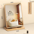 Desktop Standing Up Makeup Mirror Double Sided HD Surface Multi Angle Qme B