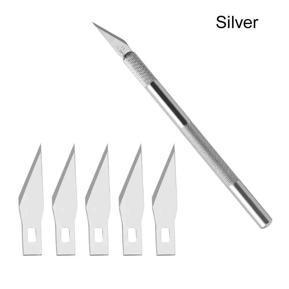 Dough Carving Knife Non-Slip Handle With 10Pcs Blade Scalpel Engraving Cutter Sculpture Carving Knife Pastry Baking Cake Tools Qme