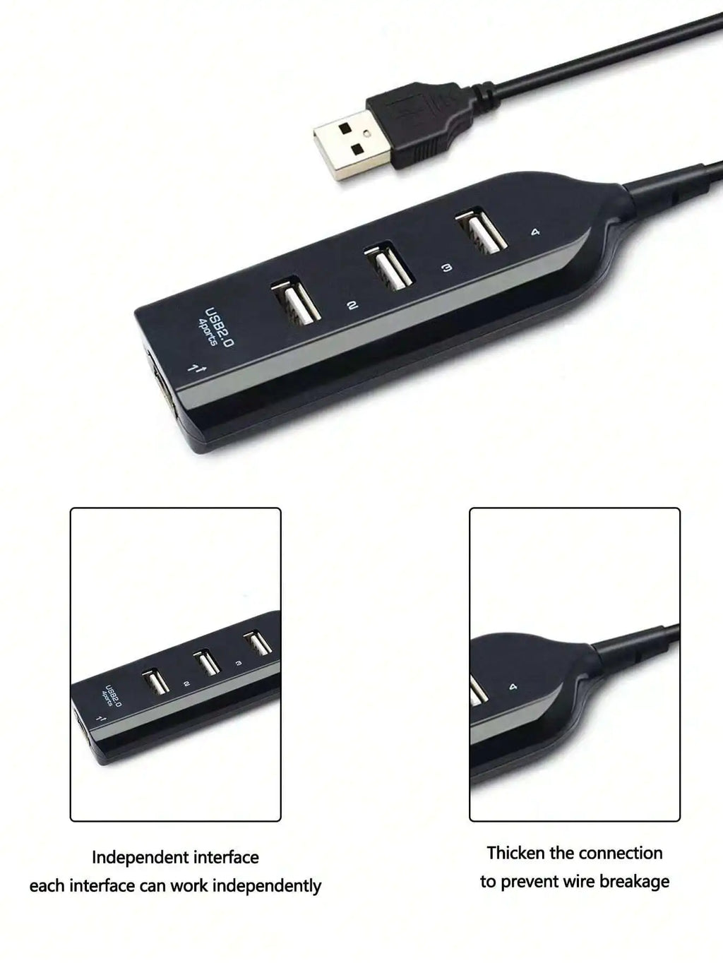 4-port USB Hub Distributor One Four USBp Sockets Qme