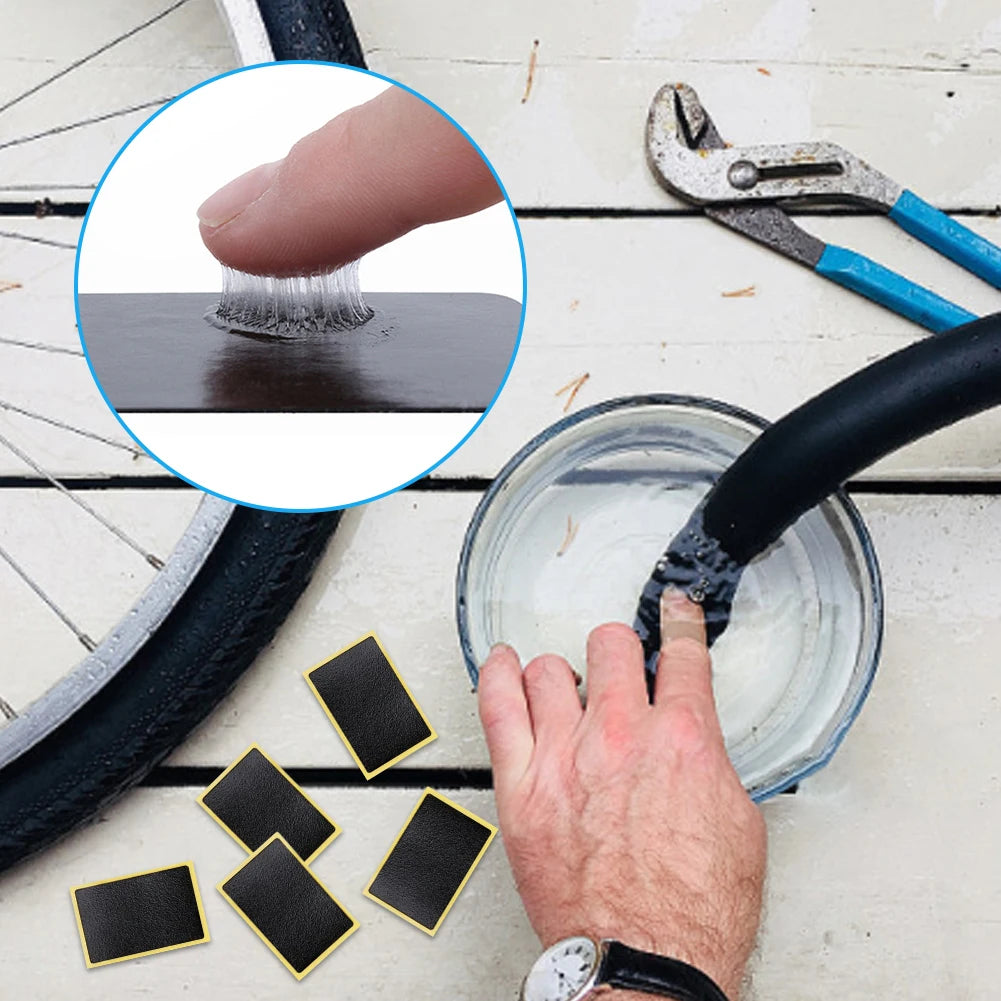 10PCS No-glue Adhesive Quick Repairing Car Motorcycle Tire Repair Patches Car Motorcycle Bike Tire Repair Tools Bike Accessories Qme
