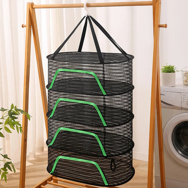 Dryer Bag Mesh Drying Net Vegetable Fruit Folding Food Anti-mosquito Qme 4 layers