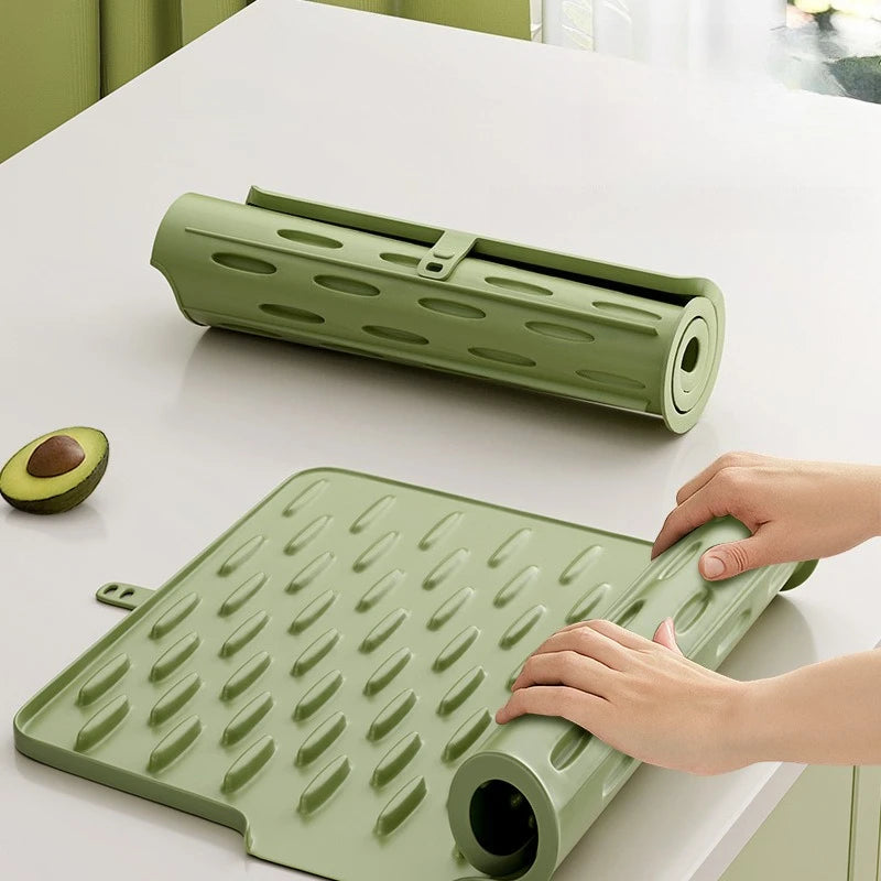 Kitchen Sink Slope Drip Mat Silicone Fruit Vegetable Draining Pad Qme