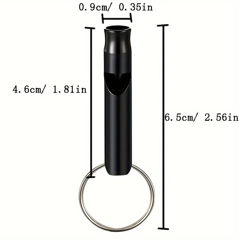 High Decibel Aluminum Alloy Survival Whistle, Portable Keychain Emergency Safety Whistle for Outdoor Camping Hiking Qme