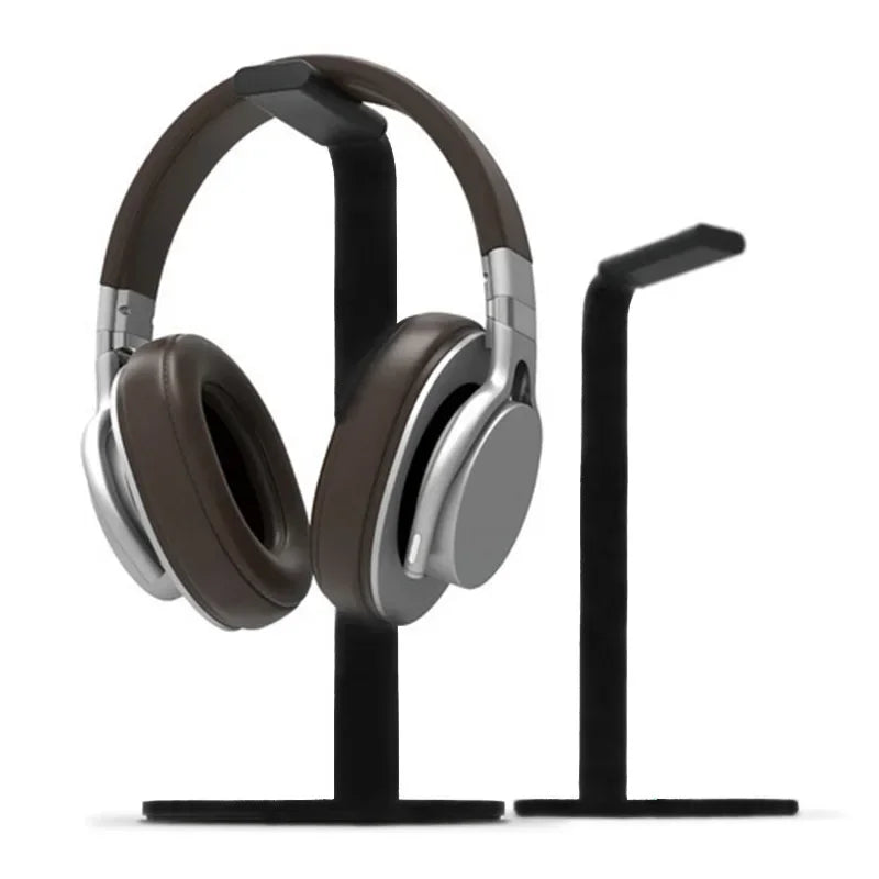 Universal Metal Holder for Desk Display & Storage, Aluminum H - Shape Headphone Stand Qme black