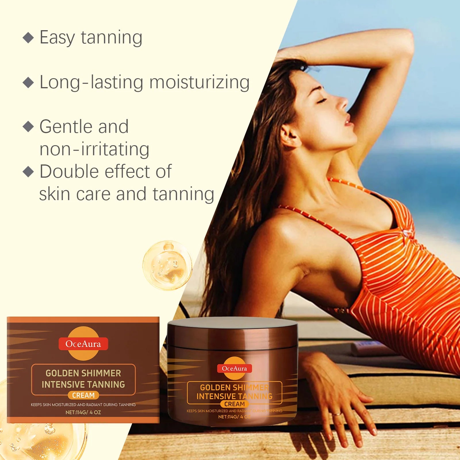 Tanning Accelerator Gel Natural Lasting Self Solarium Sunless Tanner Body Face Glow Bronzer Nourishing Intensive Tanning Cream Qme