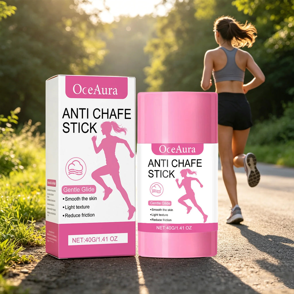OceAura Anti Chafe Stick for Sports & Daily Use Sweat Resistant Anti Chafing Moisturizing Thigh Underarm Chafing Relief Stick Qme