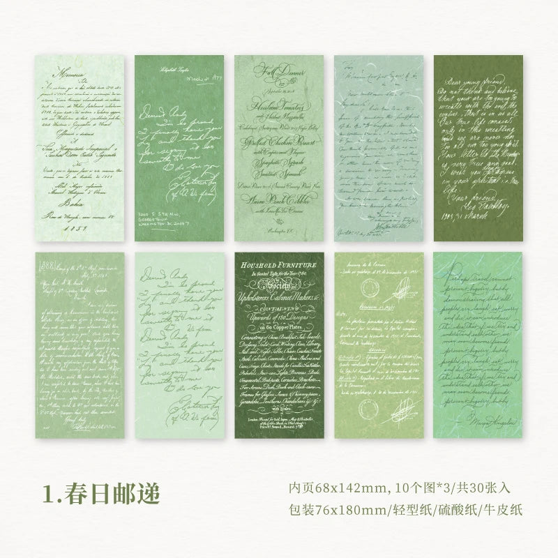 30 pcs Vintage Gentle monologue Decorative paper writable memo Diy Diary Album Scrapbooking material Creativity Background paper Qme A