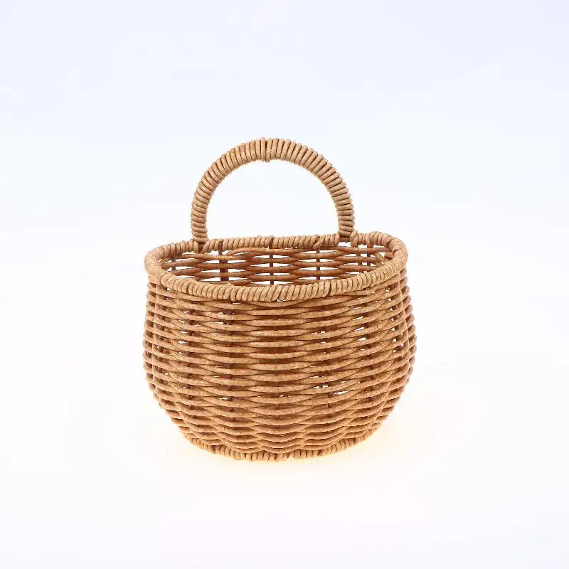 Bathroom Wall Hanging Basket Imitation Rattan Woven Ginger Garlic Egg Qme A S