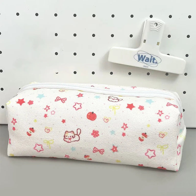 Cute Cat Print Pencil Case Bag Pouch Teach Gadget Storage Makeup Qme