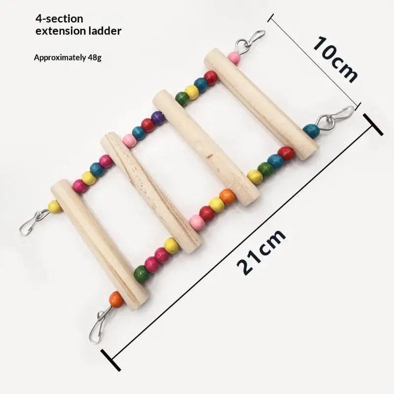 Bird Climbing Toys Cage Accessories Colorful Pet Swing Cloud Ladder Qme A12