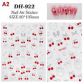 Fresh Sweet Fruits Strawberry Cherry Bowknot Love Heart Bow 5D Nail Qme A2