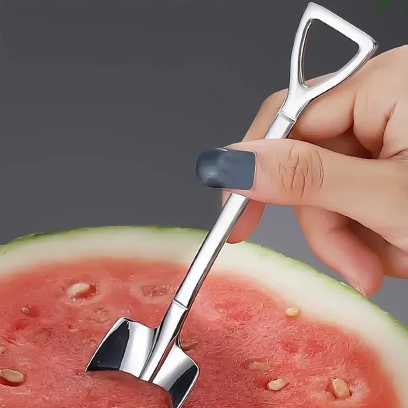 Stainless Steel Shovel Spoon Cutlery Coffee Tea Spoon Ice Cream Dessert Fruit Party Scoop Teaspoon Kitchen Tableware Cutlery Set Qme
