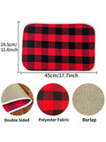 1 Christmas Decoration Supplies Plaid Cloth Placemat Dining Table Qme 1pc