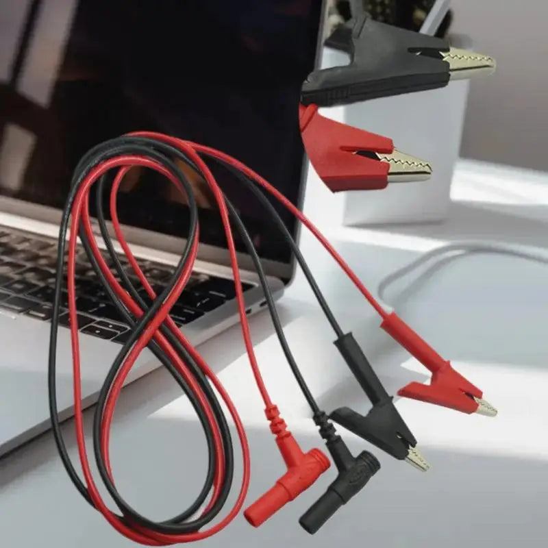 10A Crocodile Clip Electrical Test Lead Multimeter Testing Alligator Qme