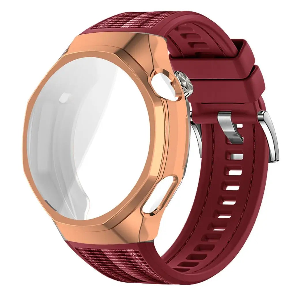 TPU Case+strap Huawei GT6 Soft Silicone+nylon Woven Bracelet Band