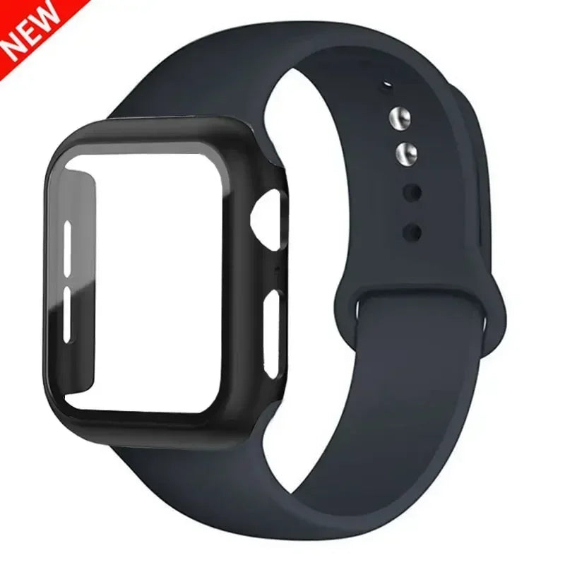 Glass+case+strap Apple Watch Band Screen Protectors IWatch Series 9 8