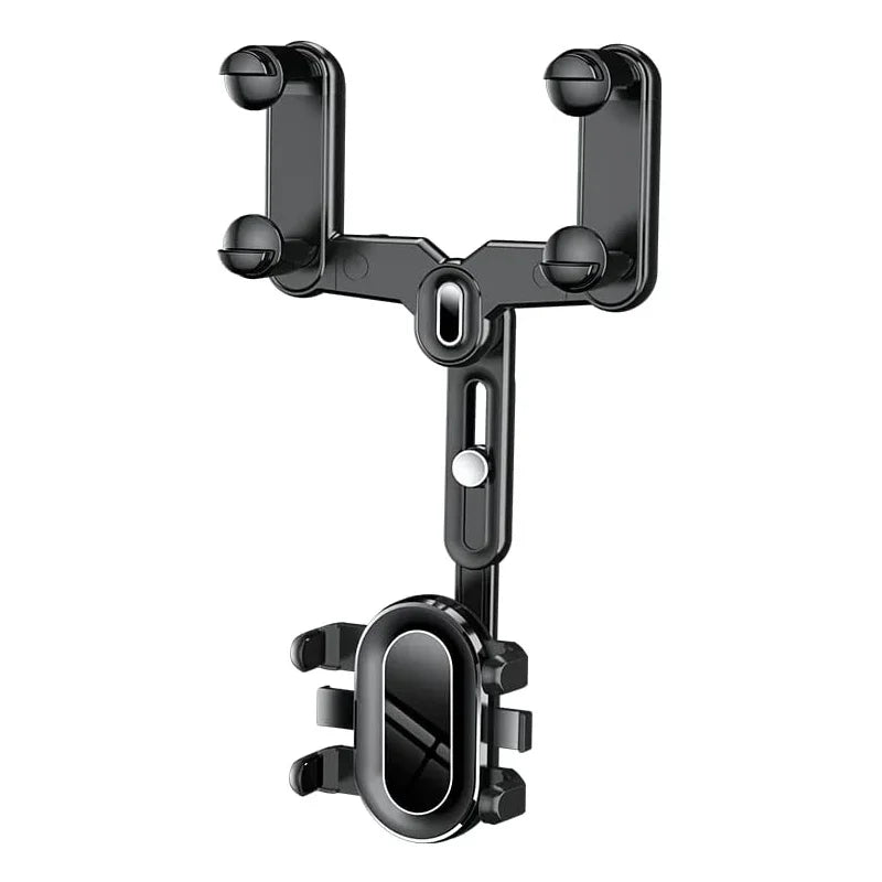 360° Rotating Car Rearview Mirror Phone Holder - Perfect for Kids and Adults - Compatible with Phones and GPS Devices Qme