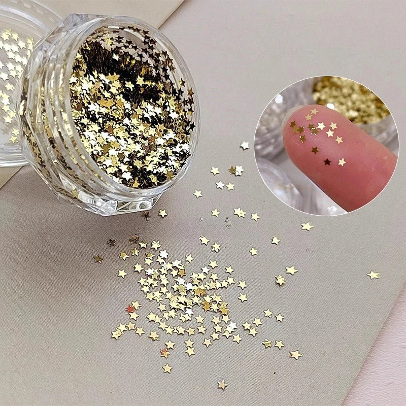 Mini Sparkling Star Nail Glitter Pentagram Decoration Salon Design Qme