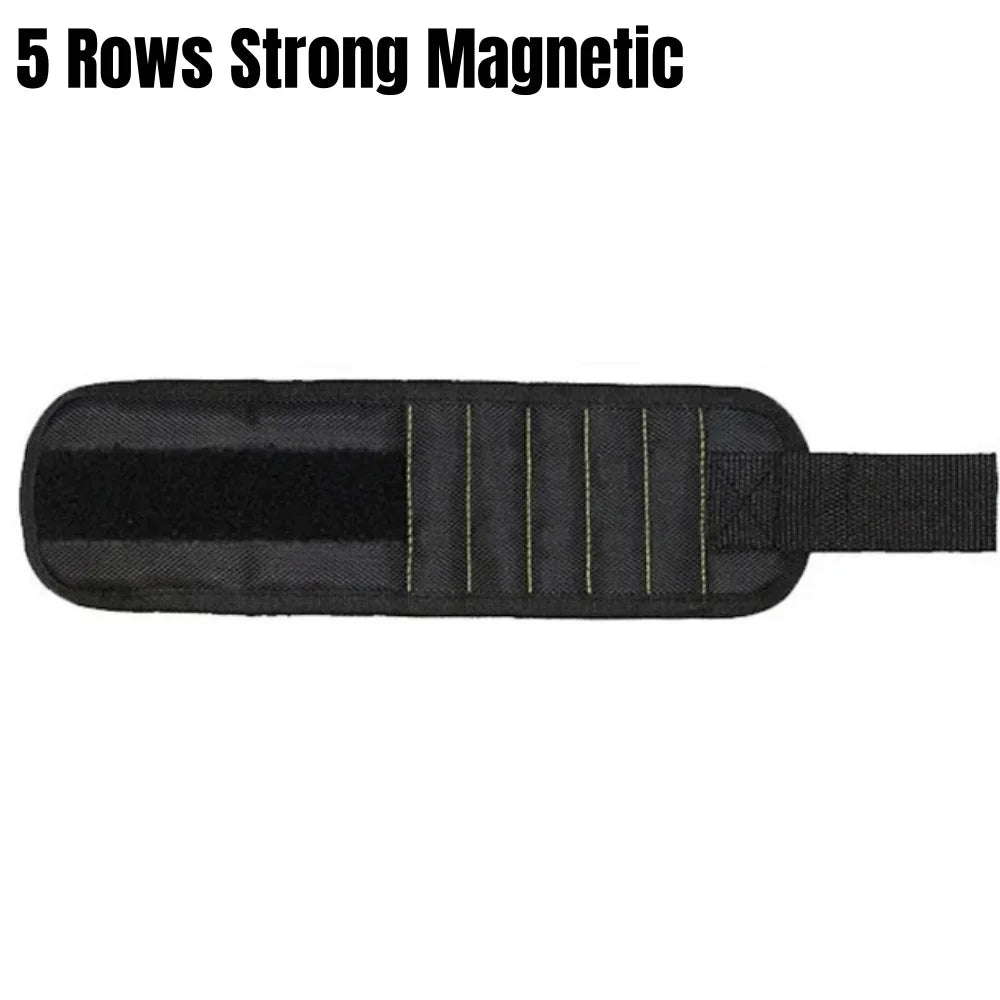 Strong Magnetic Wristband Portable Tool Bag Adjustable Magnetic fixation Tool Wrist Belt for Screws Metal Nails & Drilling Bits Qme Blue 5 Rows