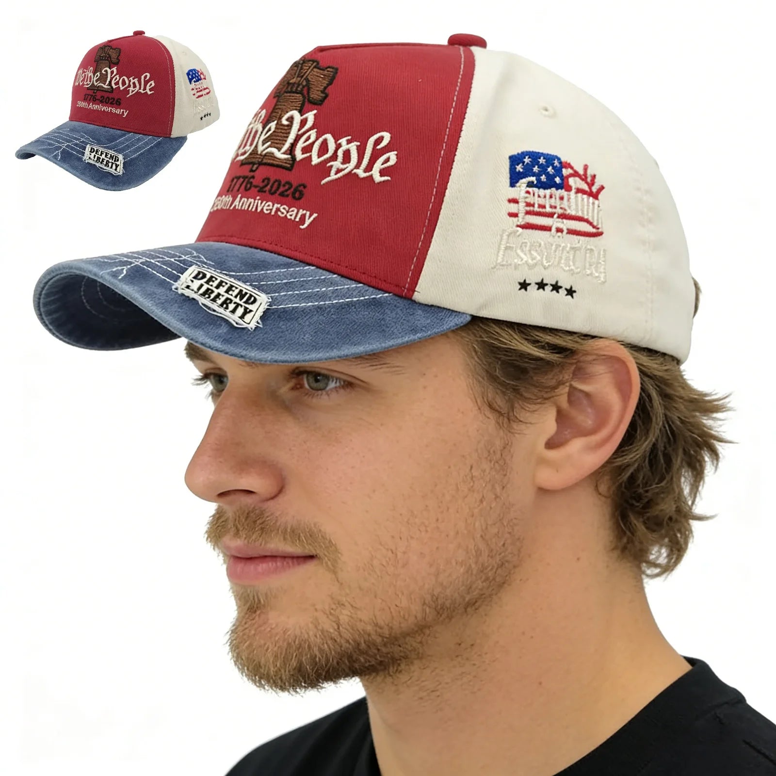 250th Anniversary Embroidered American Independence Day Sunshade Baseball Cap New Streetwear Casusal Duckbill Hat Qme