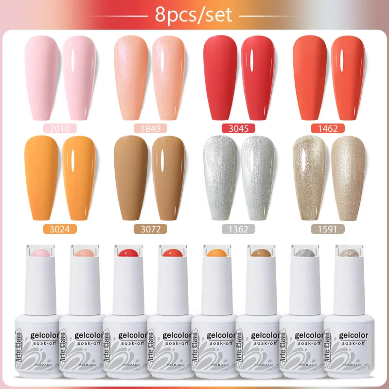 Arte Clavo 4 6 8 Gel Nail Polish Art Soak Off UV Colorful Semi