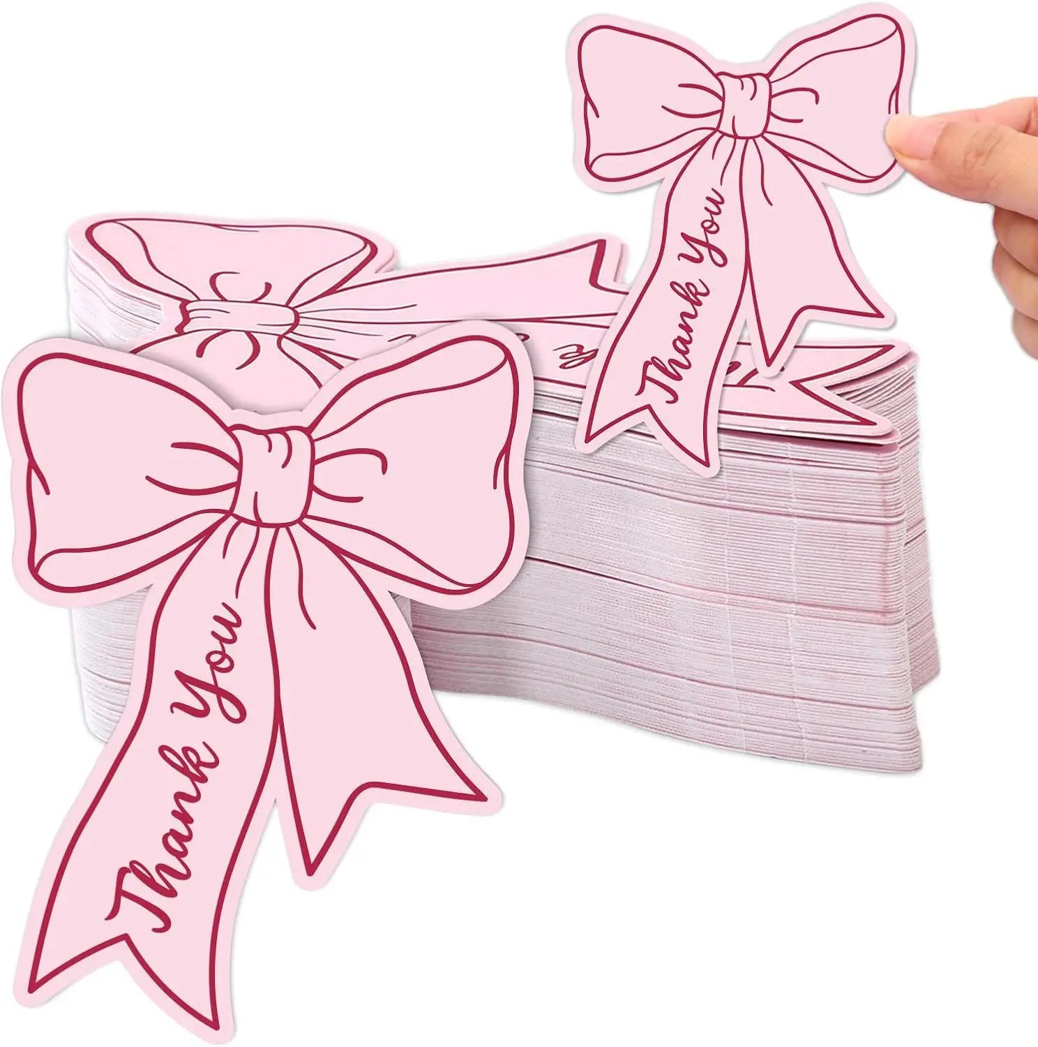 Pink Blue Bow Thank You Card Cute Girl Children's Birthday Party Qme Pink