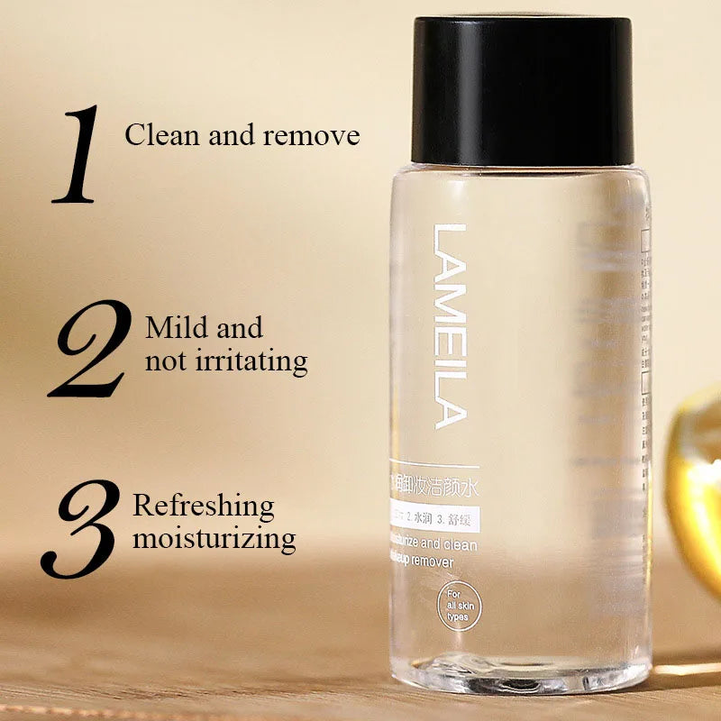 Cleansing Water Deep Clean Face Makeup Remover 60ml Makeup Removal Face Eye Makeup Lips Make-up Mild No Irritation Cleanser Qme