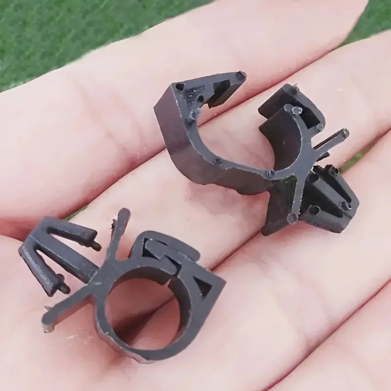 10pcs Black Plastic Automotive Wire Harness Fasteners - Secure Fixation Clamps with Cable Tie for Bellows, Tubing Qme