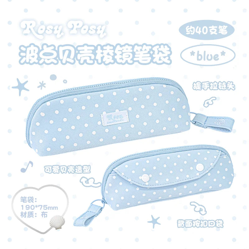 Large Capacity Double Layer Pencil Case for Students - Pen Bag Pouch Holder Box for Office Stationery Back to School Supplies Qme blue