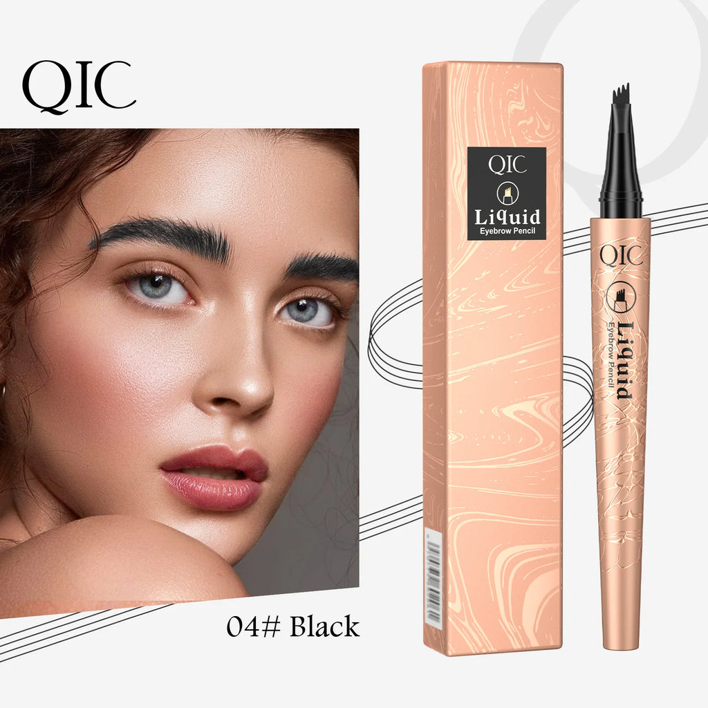 4 Tips Eyebrow Pen Waterproof Anti-smudge Long Lasting Liquid Brow 4 Colors Microblading Natural Wild Eyebrow Makeup Qme Q706-4