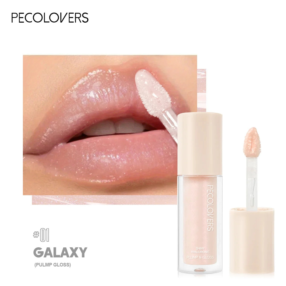 Moisturizing Lip Lacquer Sparkling Gel Gloss Shiny Glittery Glass Qme 01