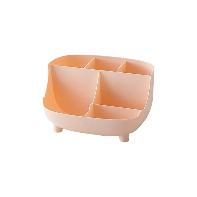 Creative 6 Grid Desktop Organizer Pen Holder Multifunctional Desk Makeup Pencil Storage Box School Office Stationery Stand Qme Pink