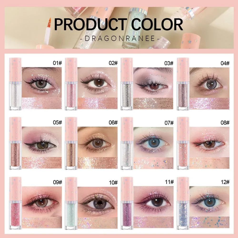Blue Sequins Liquid Eyeshdaow Glitter Gel Shiny Metallic Eyeliner Pen Diamond Shimmer Waterproof Eye Beauty Party Makeup Tool Qme