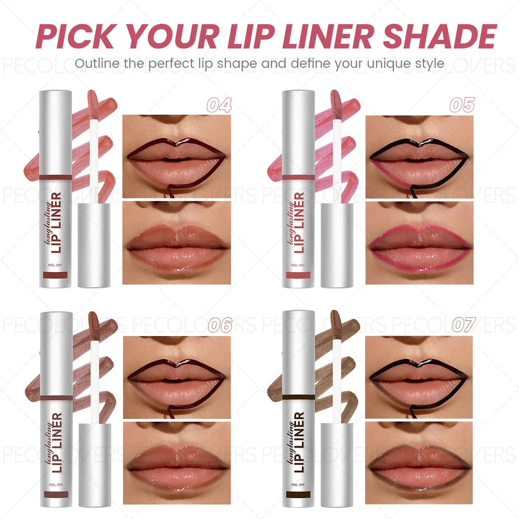 Tear-off Lip Liner Gloss Create Custom Line Waterproof Matte Tint Qme