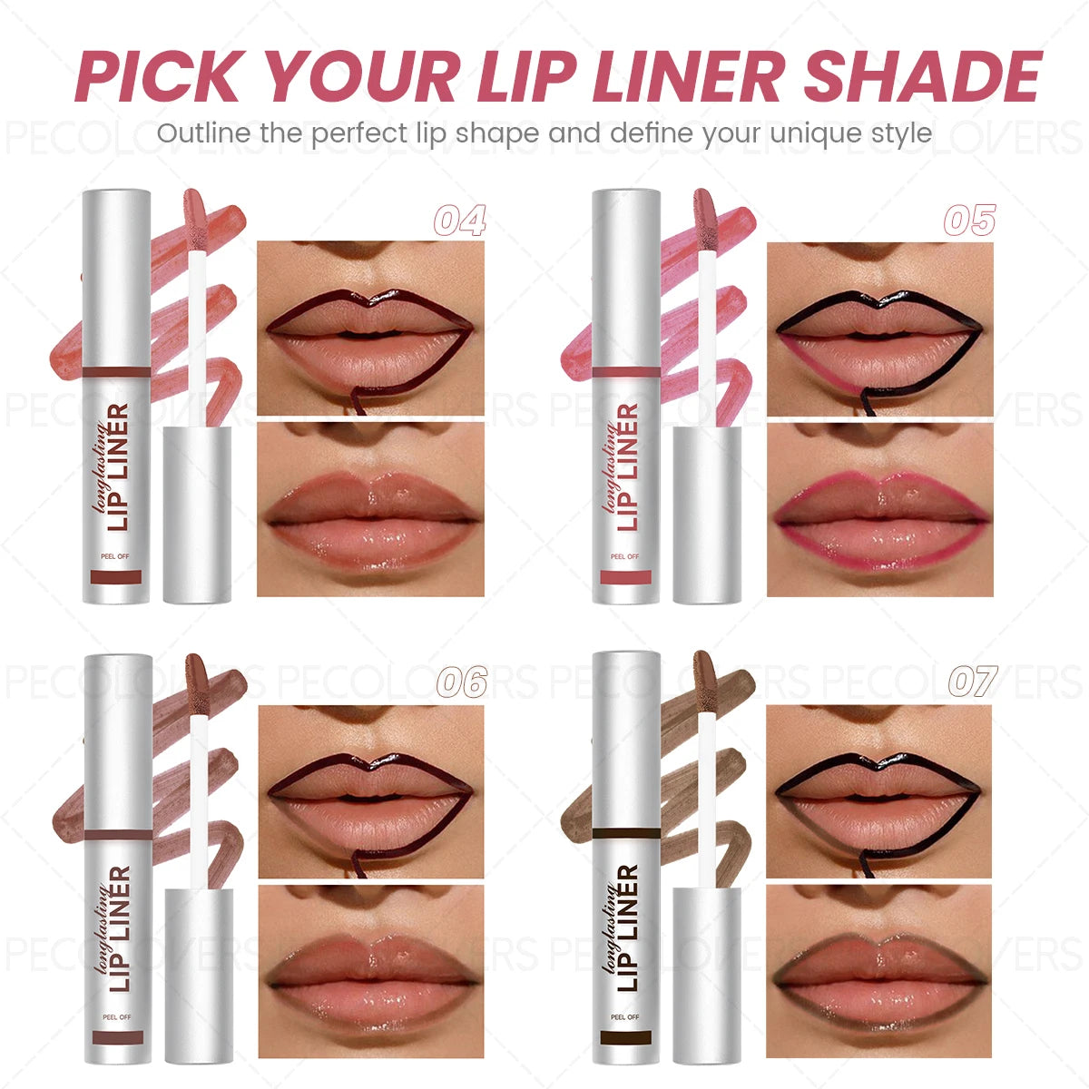 Tear-off Lip Liner Gloss Create Custom Line Waterproof Matte Tint Qme