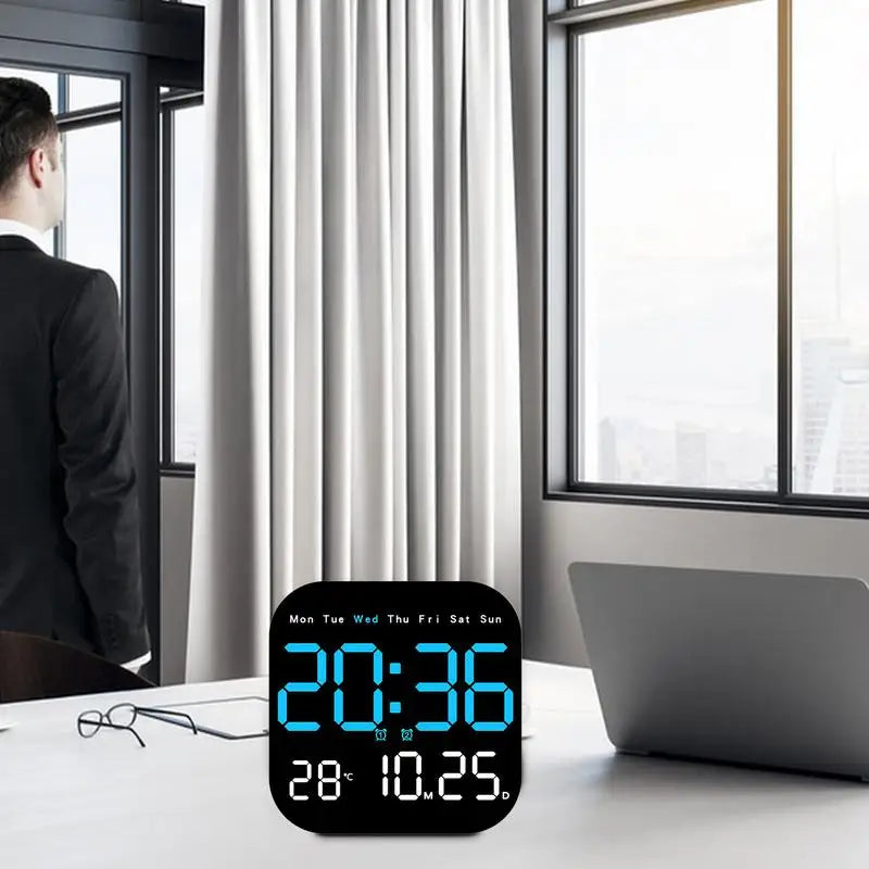 Digital Wall Calendar LED Remote Control Battery Operated Qme