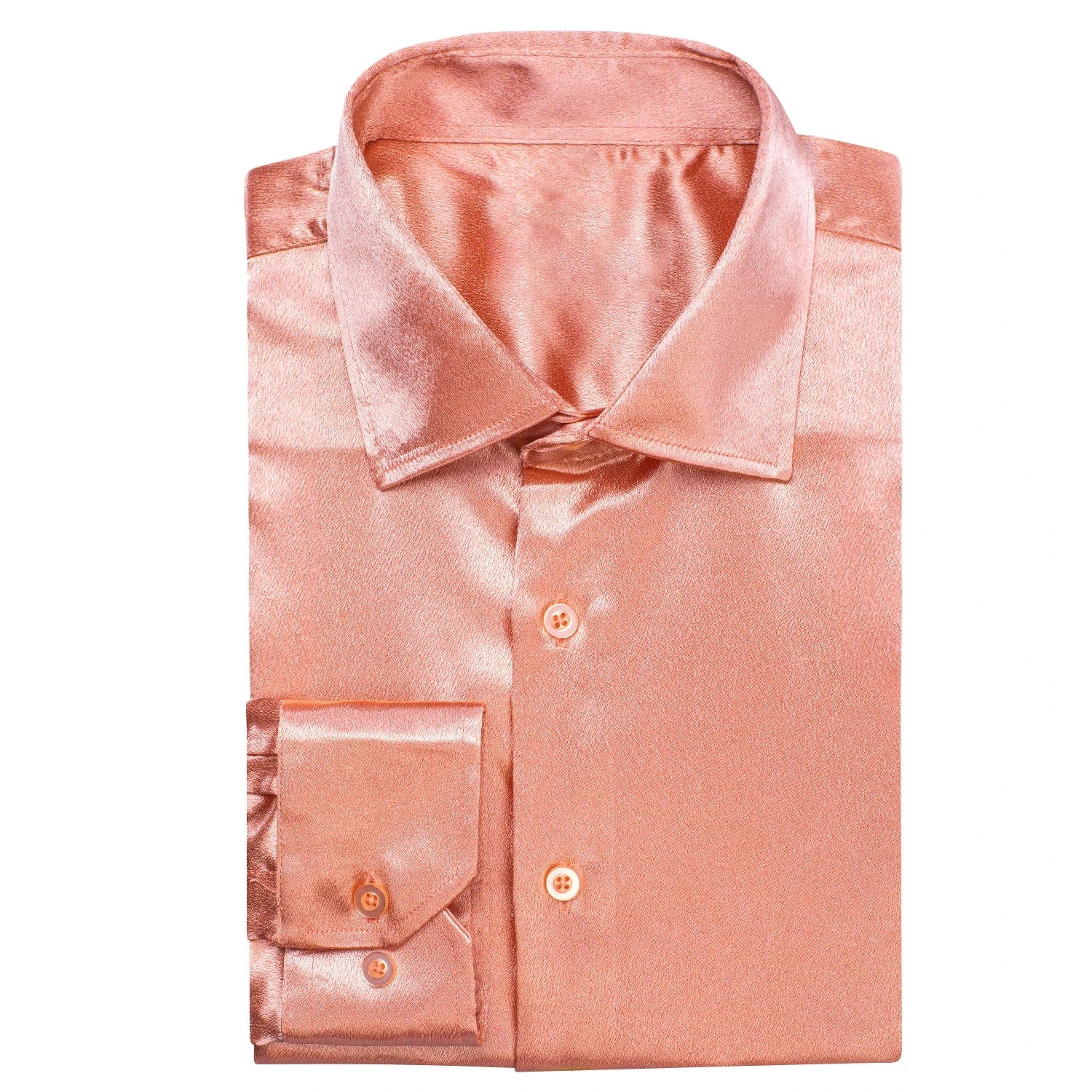 Hi-tie Plain Satin Silk Mens Dress Shirts Long Sleeve Suit Shirt Qme