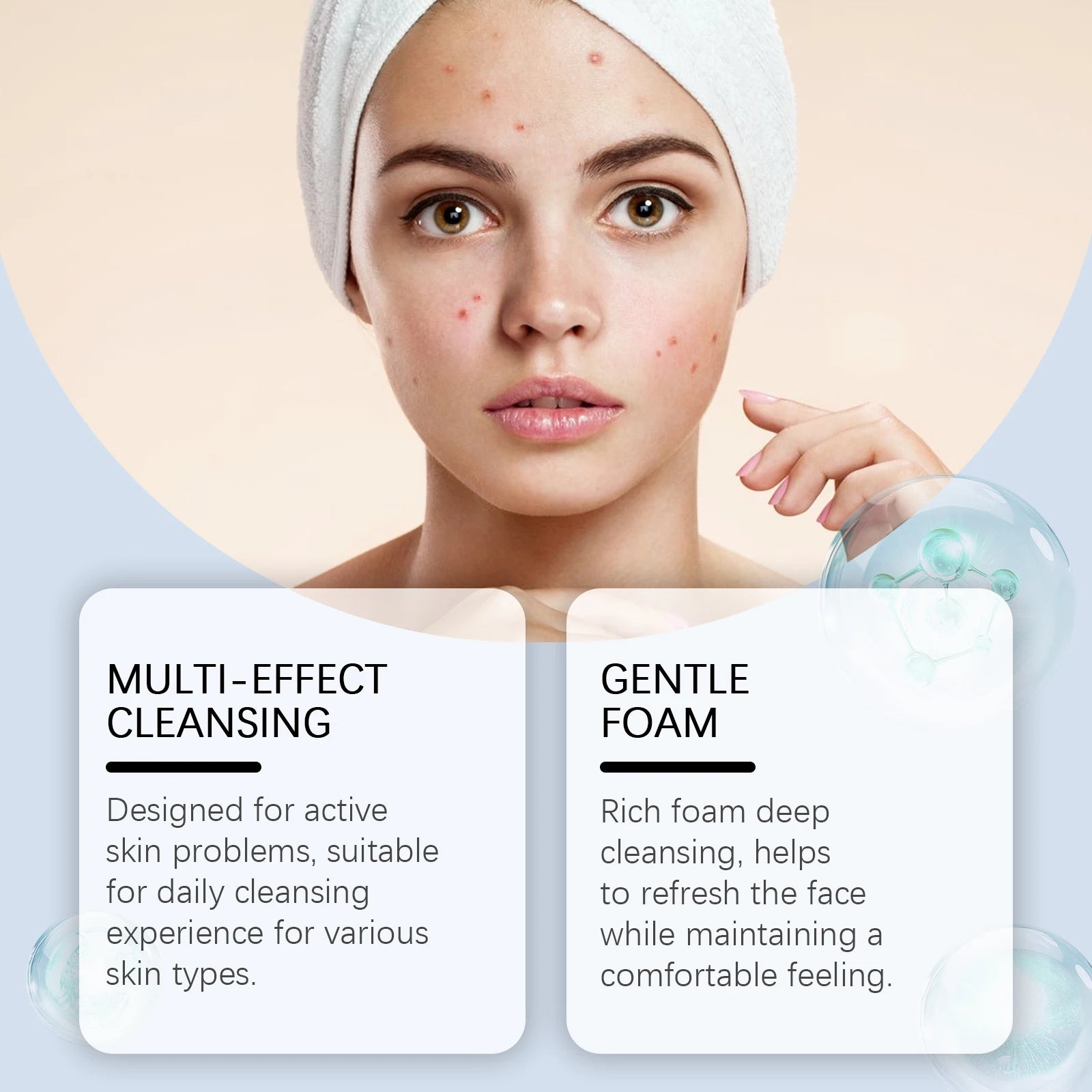 Salicylic Acid Facial Cleanser Acne Treatment Moisturizing Oil Control Skincare Face Wash Cleansing Pore Hydrating Skin Care Qme