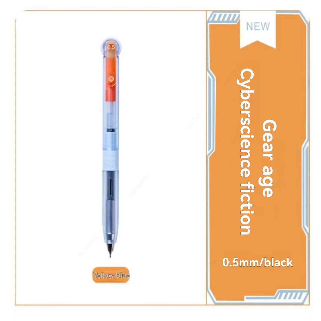 Quick Dry Black Gel Pens, Medium Point (0.5mm),CS Tip, Low-Weight Design Retractable Gel Pens With Comfortable Full Grip Qme 1pc-yellow blue black