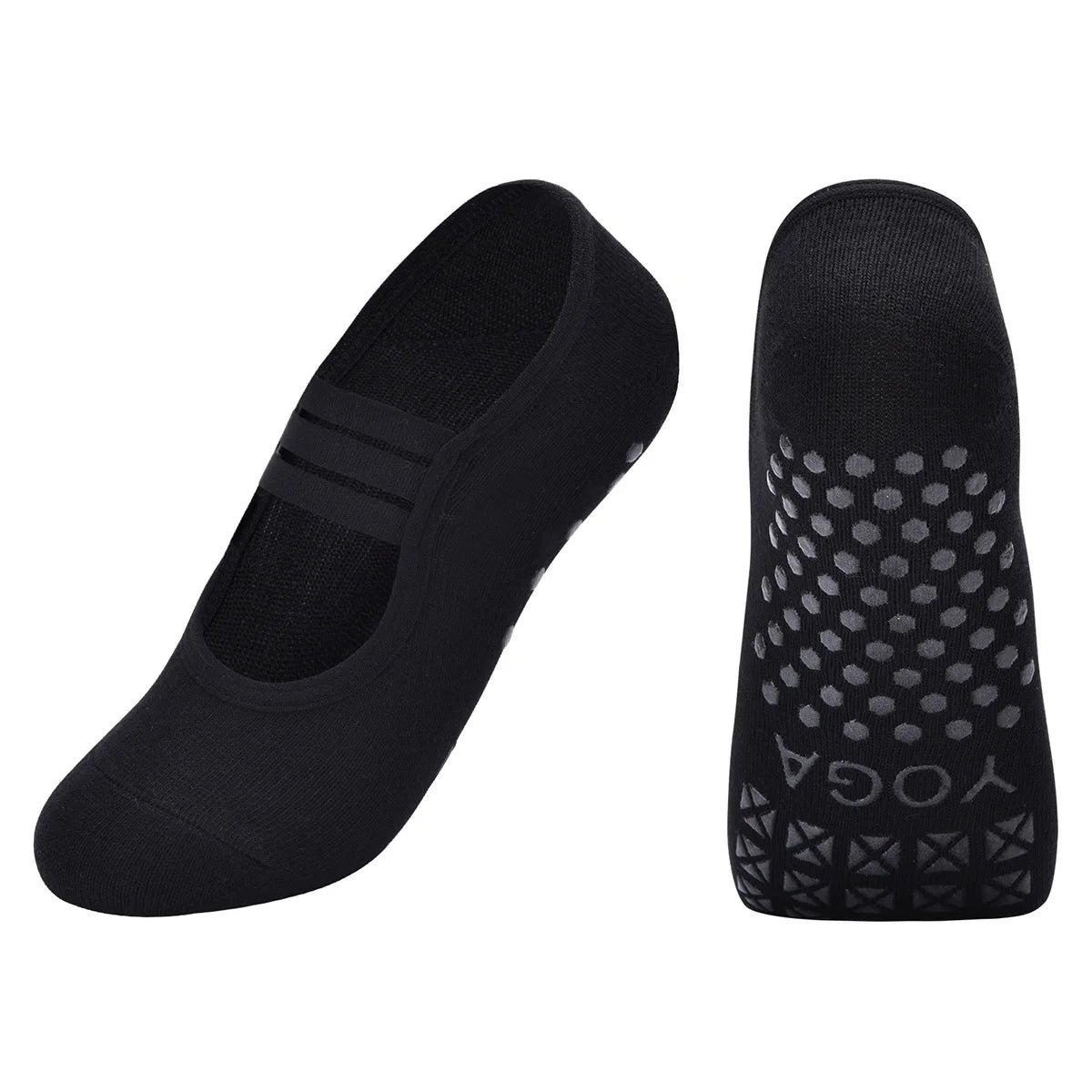 Button Silicone Non-slip Yoga Socks for Female Floor Pilates Socks Backless Breathable Cotton Indoor Fitness Dance Sports Socks Qme a One Size