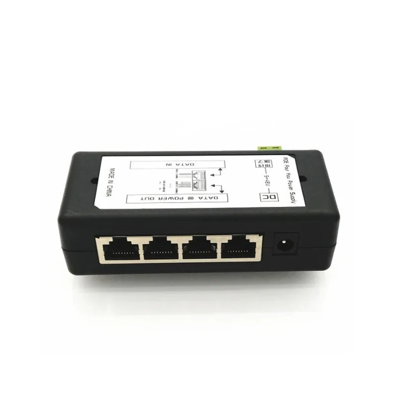 1PCS 4-port POE Injector 9-48V DC Power Supply for Bridge Surveillance Solar Battery POE Adapter Qme