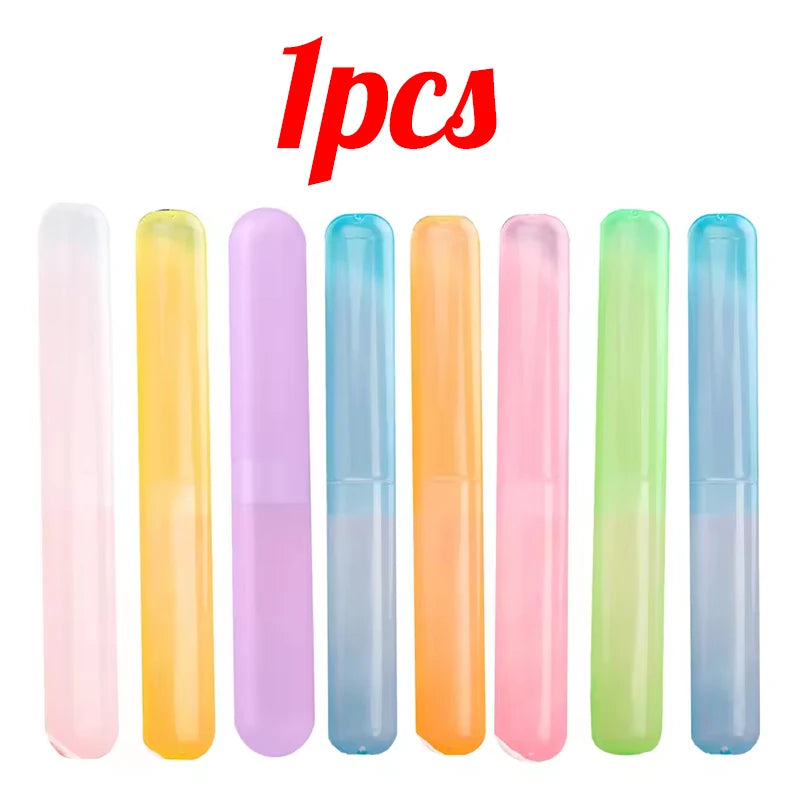 Travel Portable Toothbrush Box Breathable Toothbrush Storage Box Frosted Dustproof Toothbrush Protection Boxes Cover Qme Random 1PC