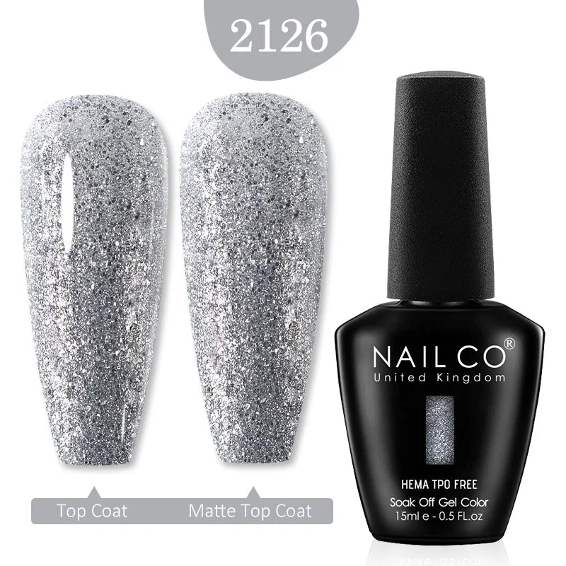 NAILCO Glitter Reflective Series Gel Nail Polish Nails Art Semi