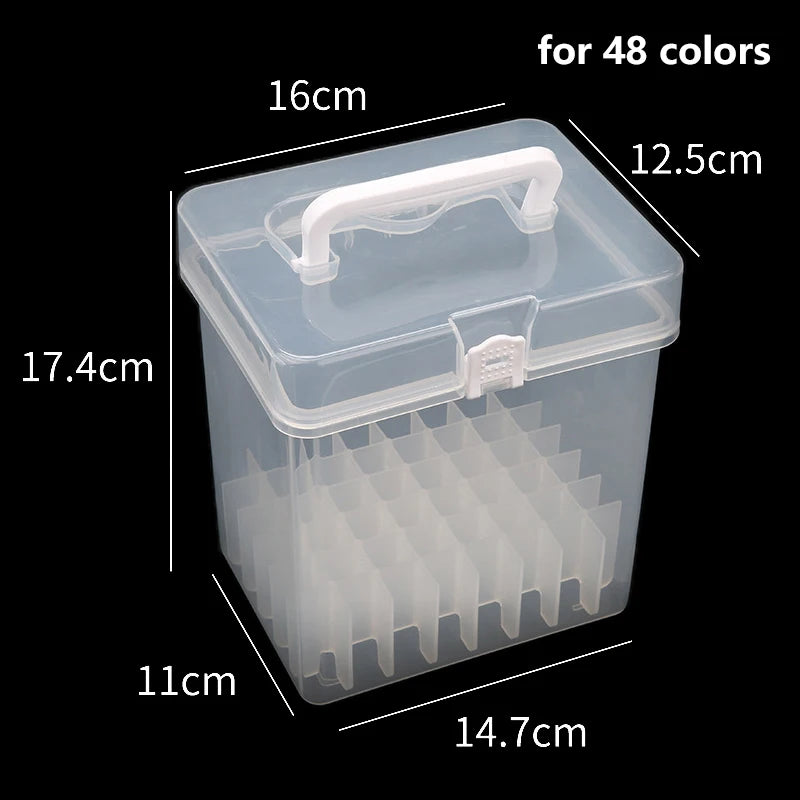 Painting Plastic Stationery Organizer Box Portable Watercolor Drawing Qme 48 colors