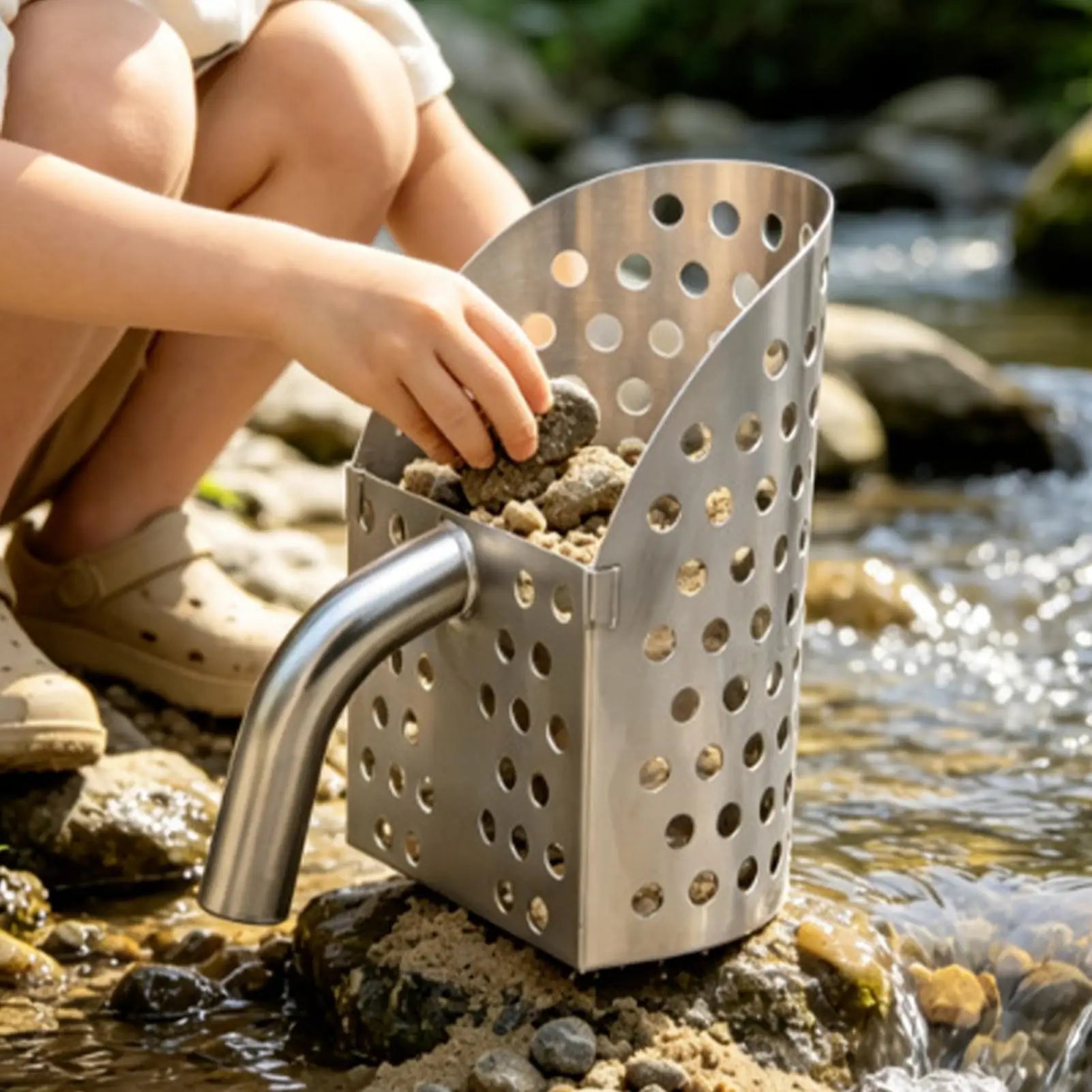 Sand Scoop Heavy Duty Handheld Sifter Beach Shovel Treasure Hunting Qme