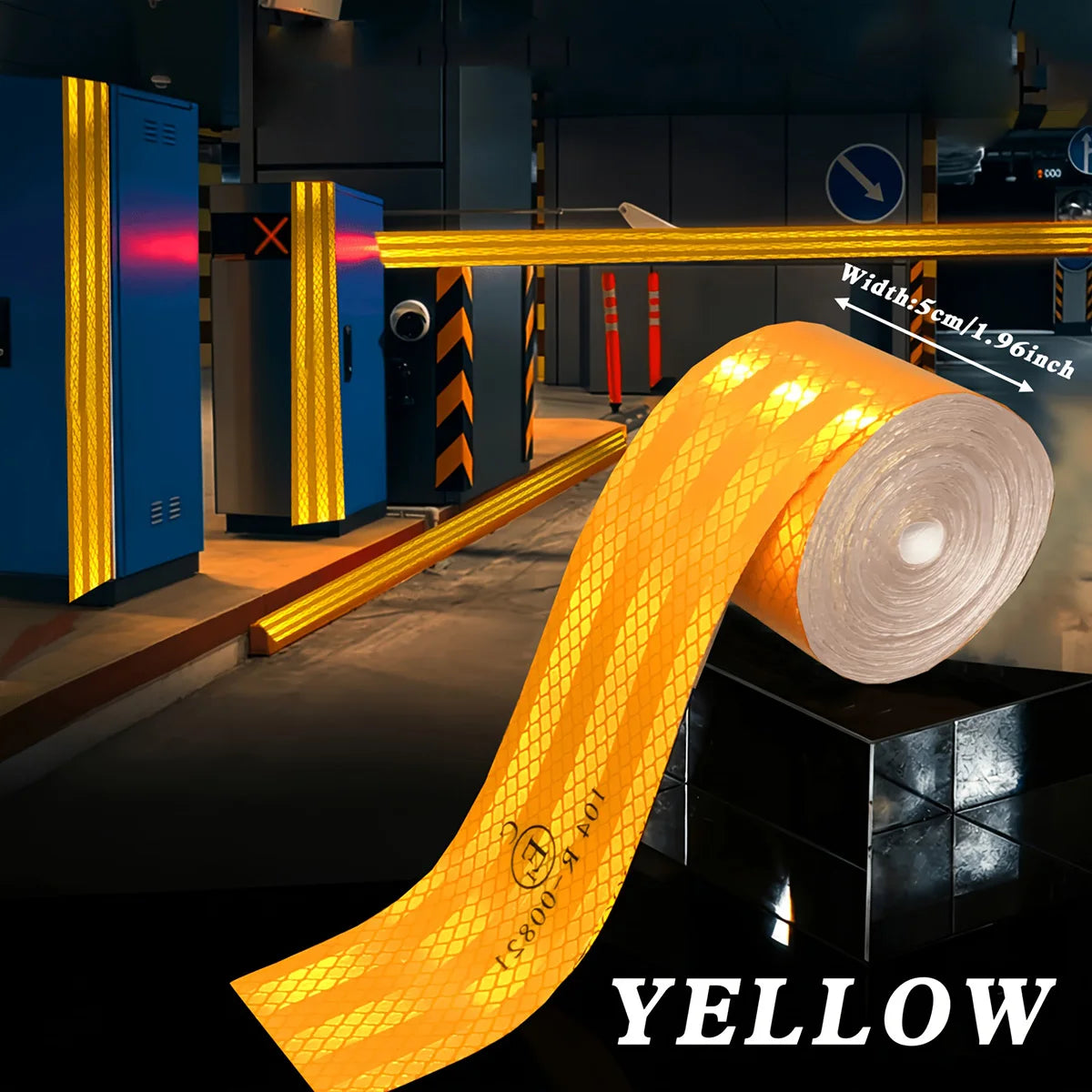 High Intensity Reflective Adhesive Tape 5cm*5m Diamond Grade Red White Yellow Waterproof Car Stickers Reflectors Strip For Truck Qme YELLOW 5M 5cm