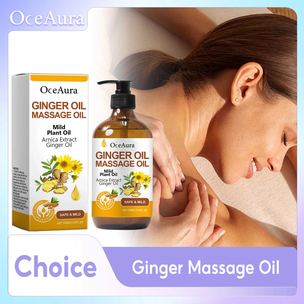 Ginger Essential Oil For Relaxing Body Massage Oil ﻿Relieve Muscle Fatigue Improve Rough Repair Damaged Skin Hydrating Essence Qme