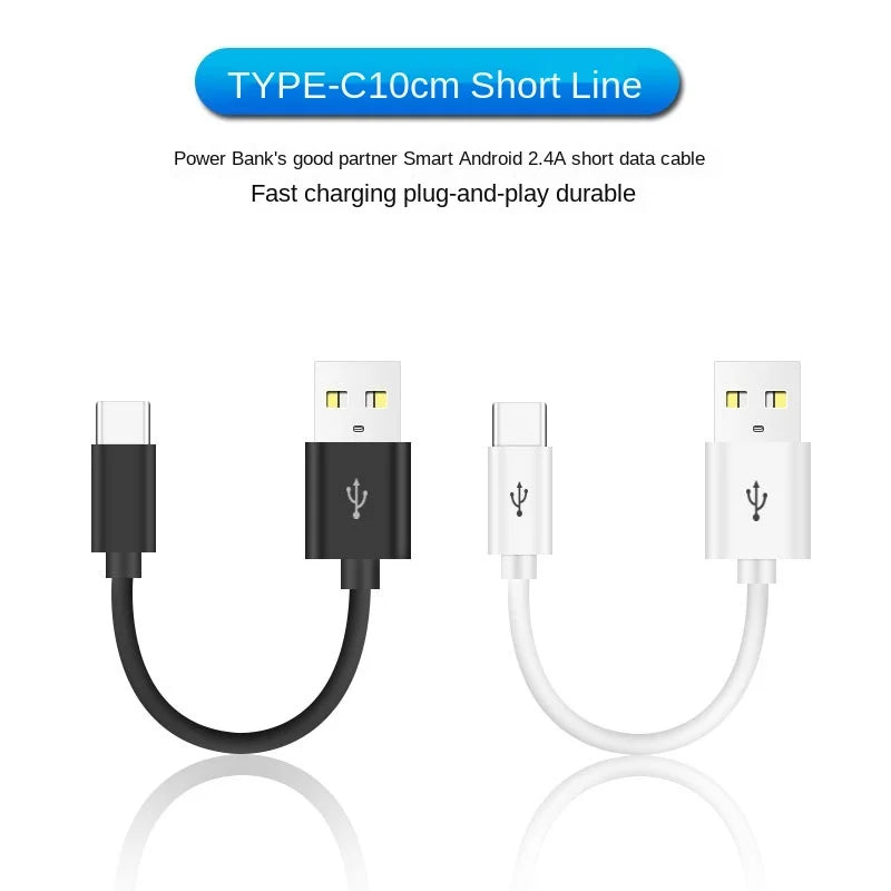 5pcs 10cm USB Type C Short Cable for Samsung Galaxy S9 Note 8 9 USB 3.0 Type-C USB C 2A Fast Charging Data Cable Qme 10CM black