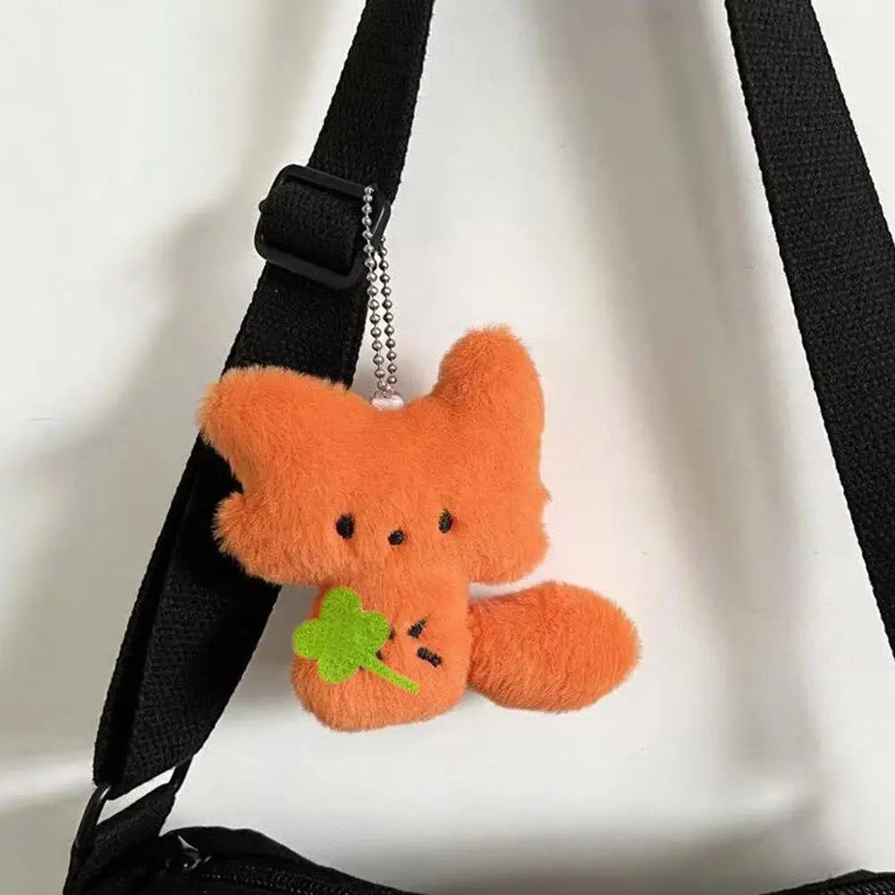 Fox Plush Doll Keychain Cute Animal Pendant Nose Bag Hanger Couple Qme